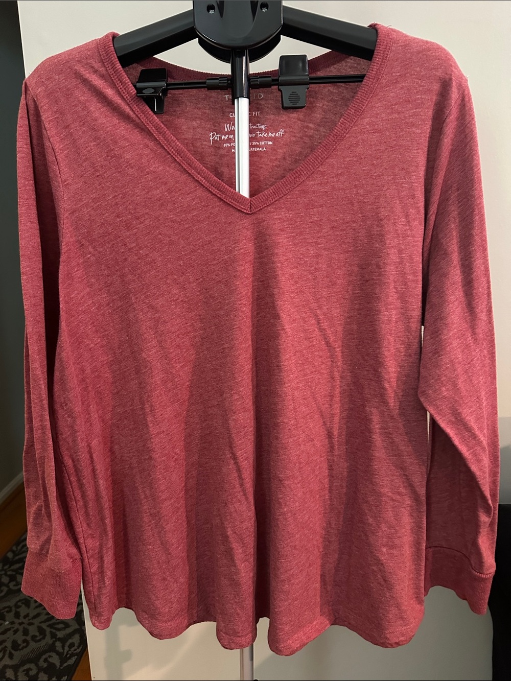 Torrid‎ Long Sleeve V-Neck Tee Women 3X Red Heathered SoftAlt Granolagirl